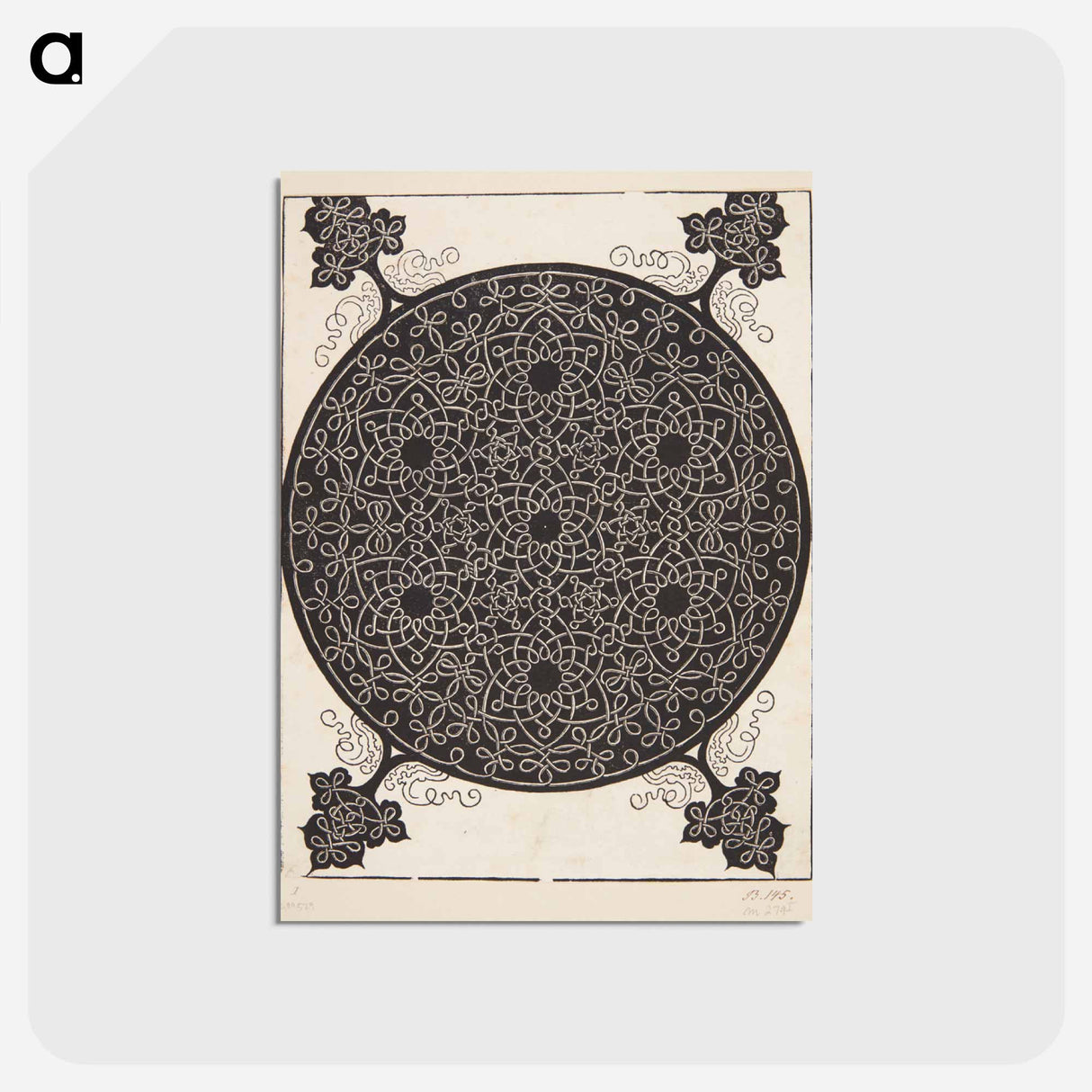 アートポストカード-Knob with seven hexagonal stars - アルブレヒト デューラー Postcard.