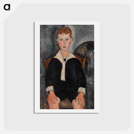 アートポストカード-Boy in Sailor Suit - アメデオ モディリアーニ Postcard.