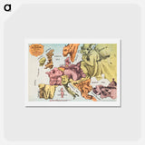 アートポストカード-War Map of Europe - アンティーク地図 Postcard.