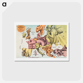 アートポストカード-War Map of Europe - アンティーク地図 Postcard.