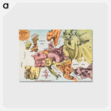 アートポストカード-War Map of Europe - アンティーク地図 Postcard.