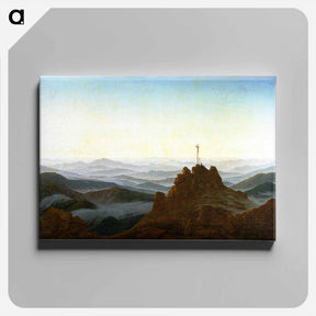 アートパネル-Morning in the Sudeten Mountains - カスパー ダーヴィト フリードリヒ Canvas.