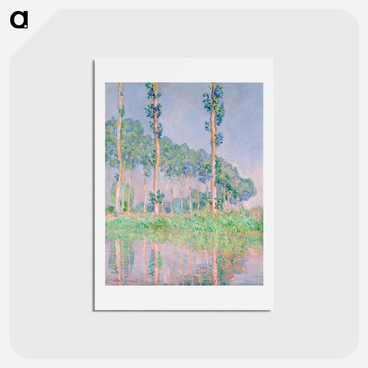 Poplars, Pink Effect - クロード モネ Postcard.