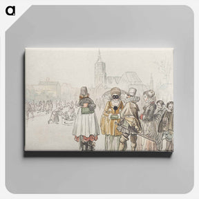 アートパネル-Elegant Company on the Ice
 - コルネリス プロース ファン アムステル Canvas.