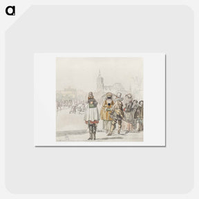アートポストカード-Elegant Company on the Ice
 - コルネリス プロース ファン アムステル Postcard.