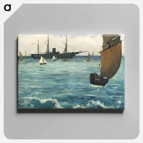 アートパネル-Kearsarge at Boulogne - エドゥアール マネ Canvas.