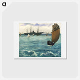 アートポストカード-Kearsarge at Boulogne - エドゥアール マネ Postcard.