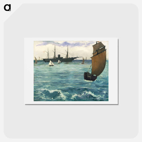 アートポストカード-Kearsarge at Boulogne - エドゥアール マネ Postcard.