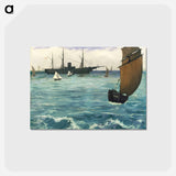 アートポストカード-Kearsarge at Boulogne - エドゥアール マネ Postcard.