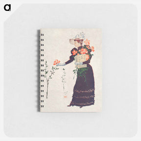 アートメモ帳-Woman picking up flowers - エドワード ペンフィールド Memo.