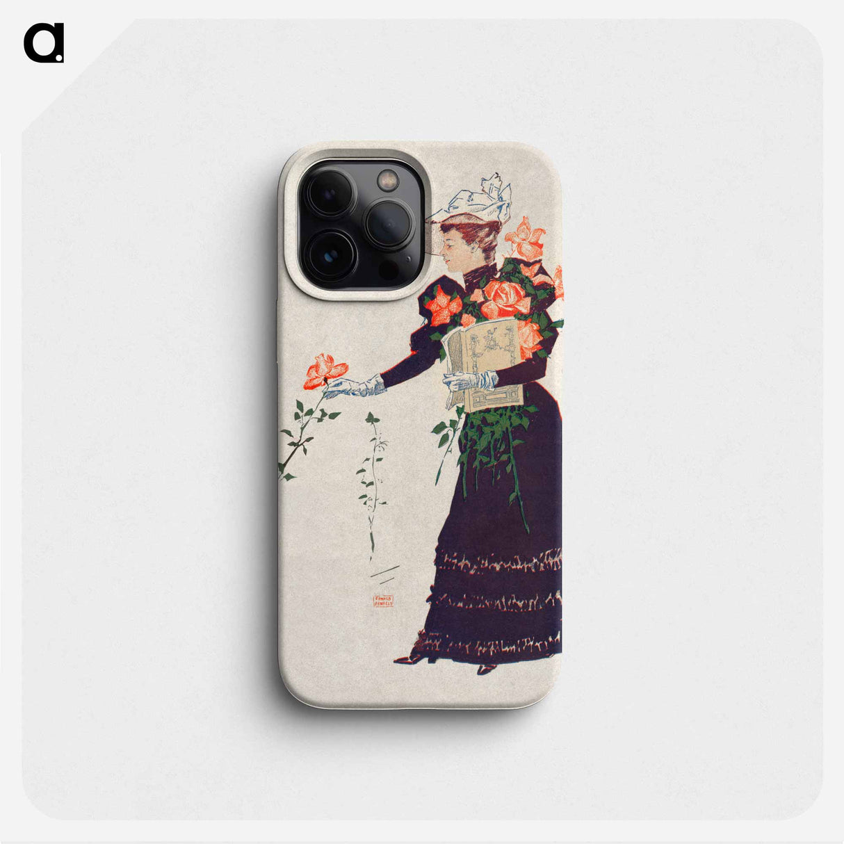 Woman picking up flowers - エドワード ペンフィールド Phone Case.