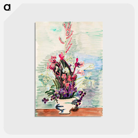 アートポストカード-Vase of Flowers - エルンスト ルートヴィヒ キルヒナー Postcard.