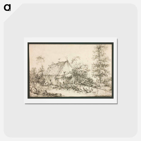 アートポストカード-Farm Courtyard - フランソワ ブーシェ Postcard.