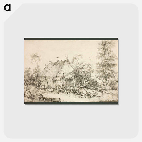 アートポストカード-Farm Courtyard - フランソワ ブーシェ Postcard.