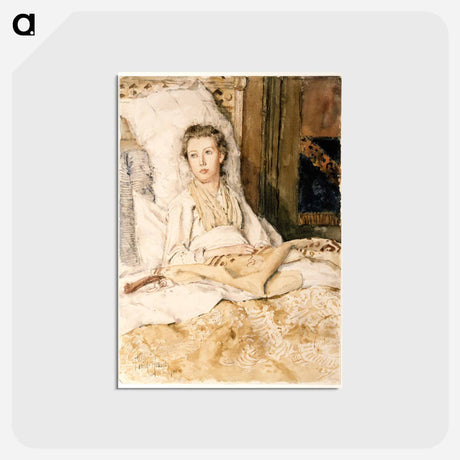 アートポストカード-Maud Sewing - フレデリック チャイルド ハッサム Postcard.