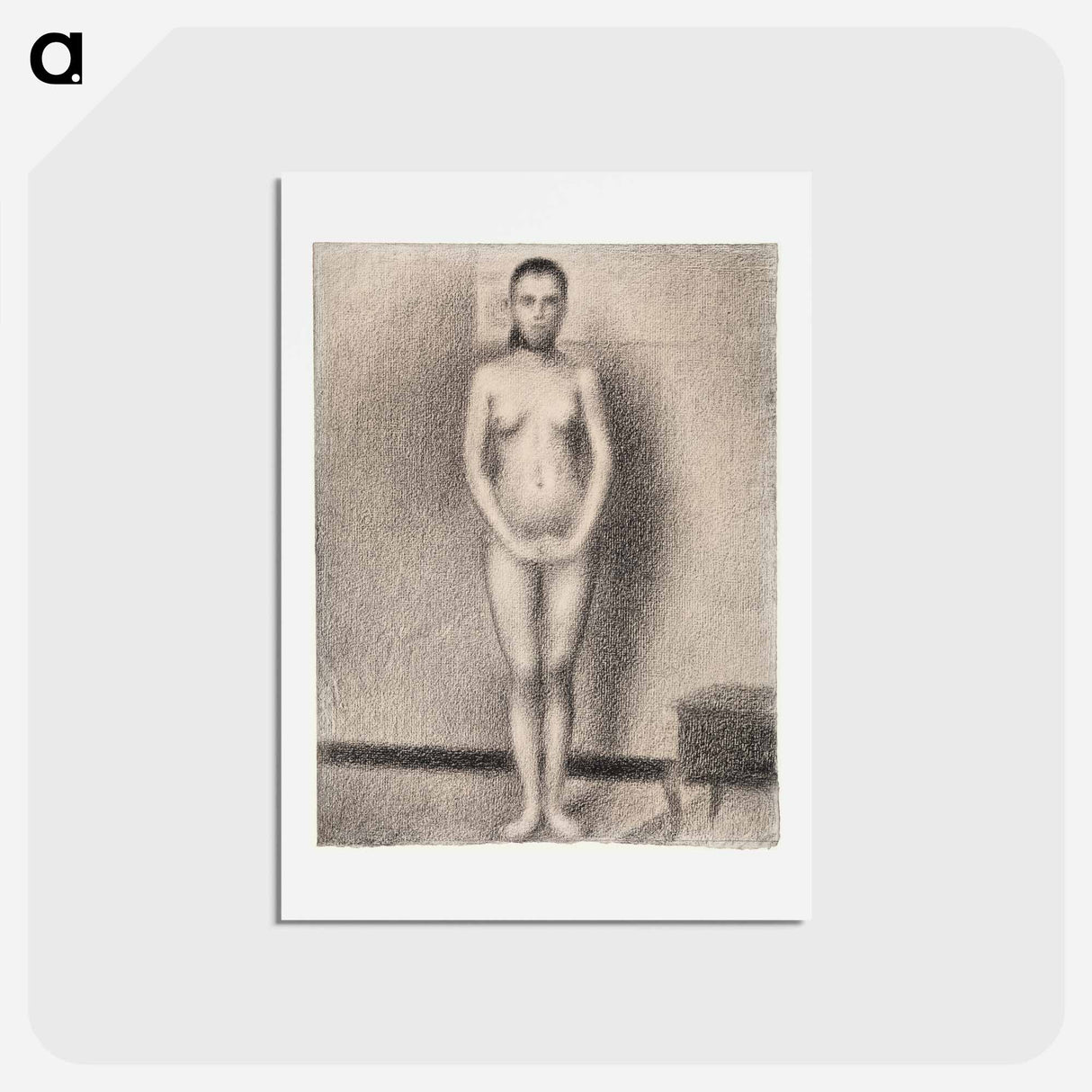アートポストカード-Study for Poseuses - ジョルジュ スーラ Postcard.