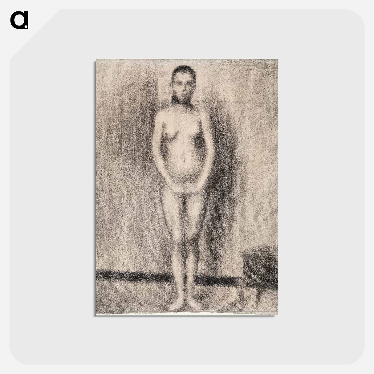 アートポストカード-Study for Poseuses - ジョルジュ スーラ Postcard.