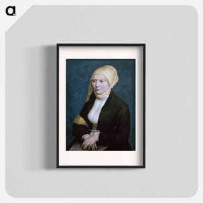アートポスター-Portrait of a woman from southern Germany . - ハンス ホルバイン Poster.