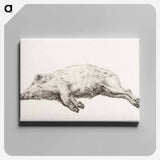 アートパネル-Lying pig - ジャン ベルナール Canvas.