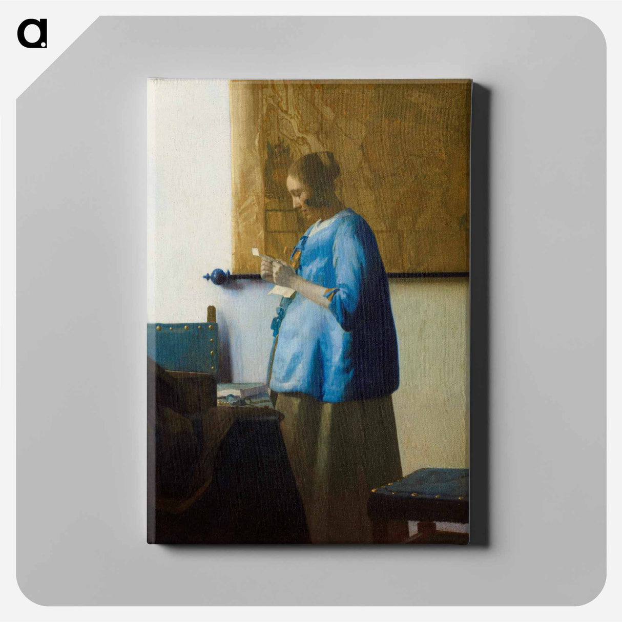 Woman Reading a Letter - ヨハネス フェルメール Canvas.