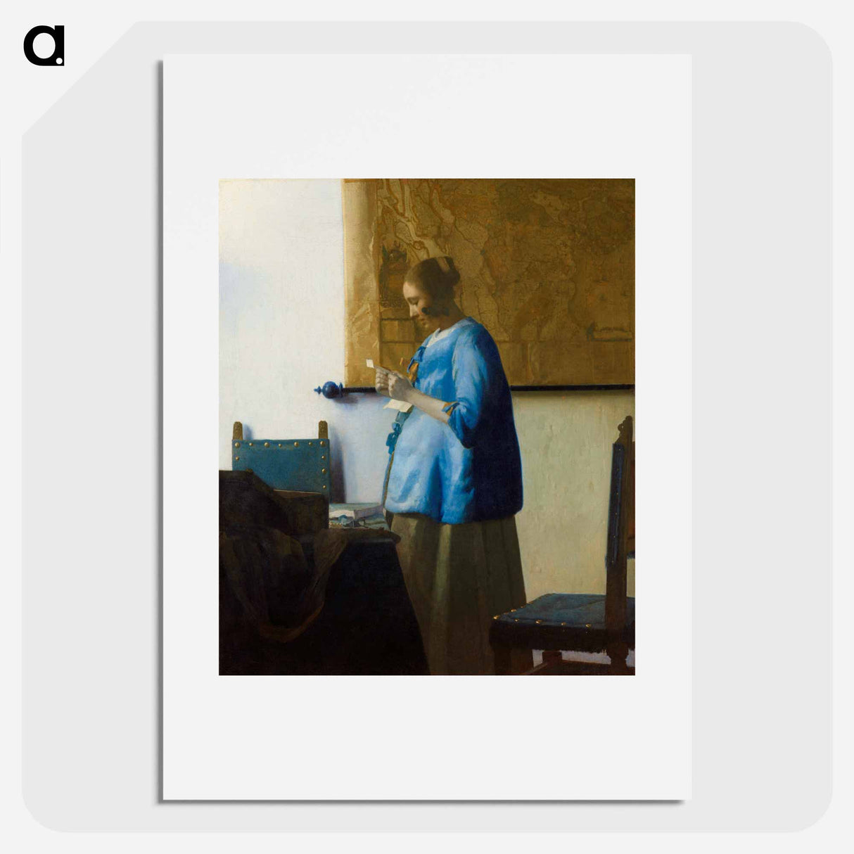 Woman Reading a Letter - Johannes Vermeer Poster.