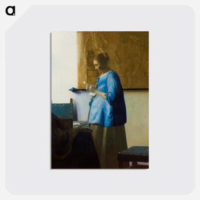 アートポストカード-Woman Reading a Letter - ヨハネス フェルメール Postcard.