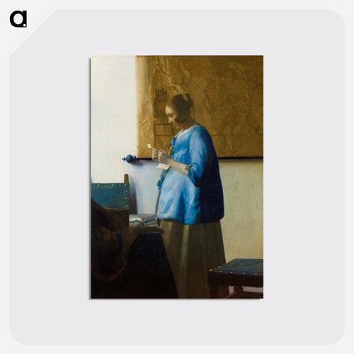 Woman Reading a Letter - ヨハネス フェルメール Postcard.