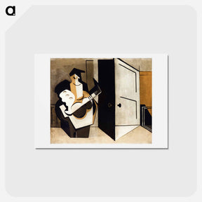 アートポストカード-Musician in an Interior - ルイ マルクーシ Postcard.