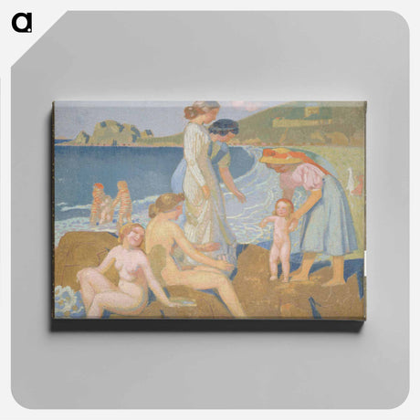 アートパネル-Springtime Bathers in Perros Guirec - モーリス ドニ Canvas.