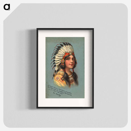 アートポスター-Native American Woman Illustrated Postcard
 - 国立医学図書館 Poster.