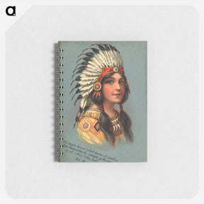 アートメモ帳-Native American Woman Illustrated Postcard
 - 国立医学図書館 Memo.
