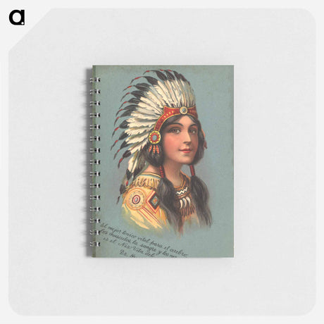 アートメモ帳-Native American Woman Illustrated Postcard
 - 国立医学図書館 Memo.