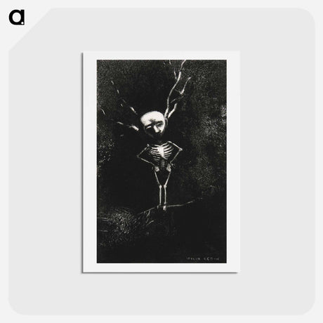 アートポストカード-In the Maze of Branches the Pale Figure Appeared - オディロン ルドン Postcard.