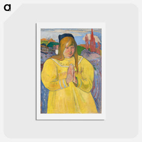 アートポストカード-Young Christian Girl - ポール ゴーギャン Postcard.