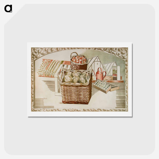 アートポストカード-Fruit Gardens and Orchard - ポール ナッシュ Postcard.