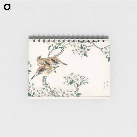 アートメモ帳-Japanese Meadow Bunting and Pear Flower
 - 鳥類図鑑 Memo.