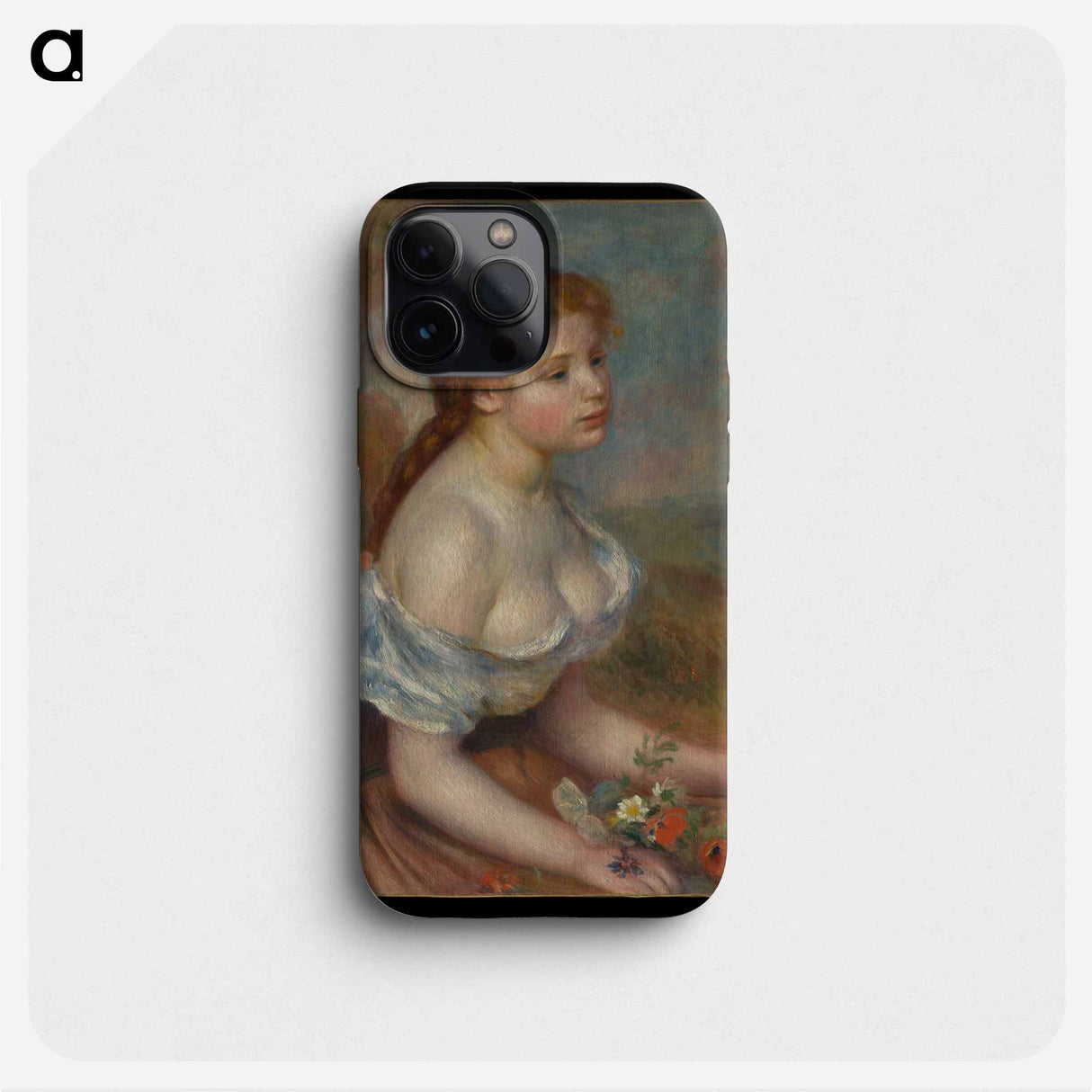 A Young Girl with Daisies - Pierre Auguste Renoir Phone Case.