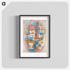 アートポスター-Composition in Oval with Color Planes 1 - ピエト モンドリアン Poster.