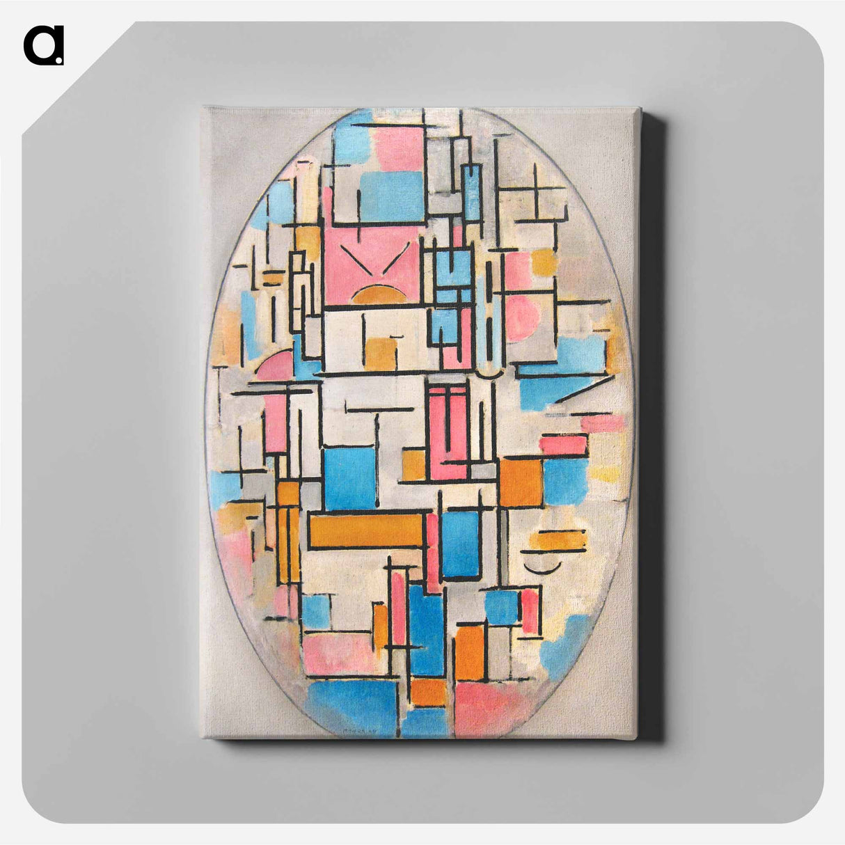 Composition in Oval with Color Planes 1 - Piet Mondrian Canvas.