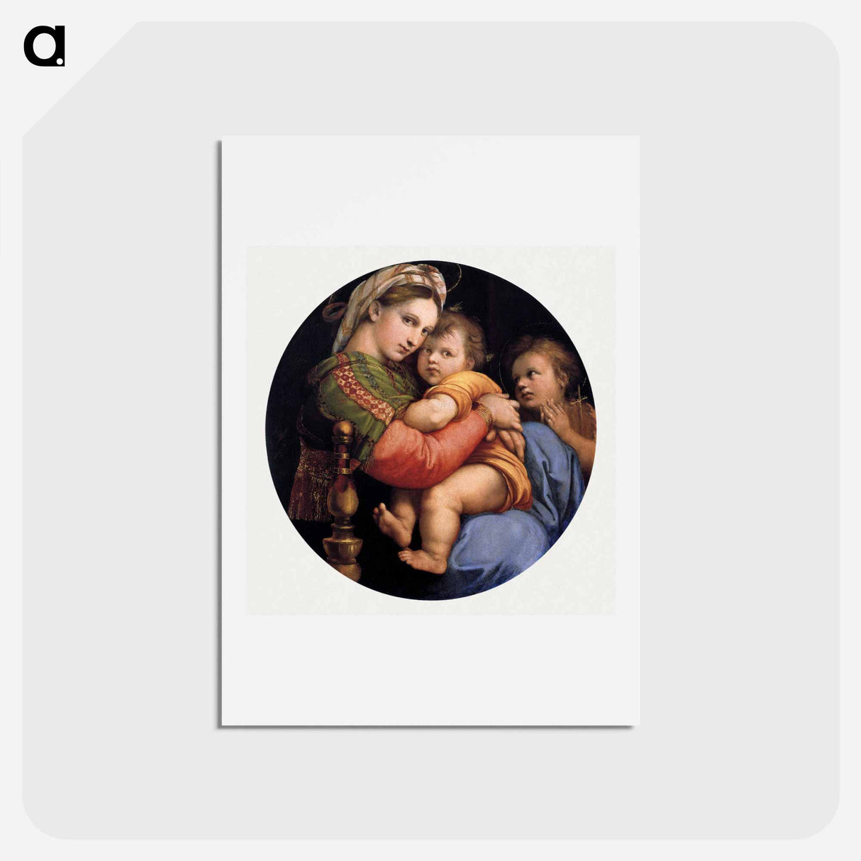 Raphael's Madonna della seggiola - ラファエロ サンティ Postcard.