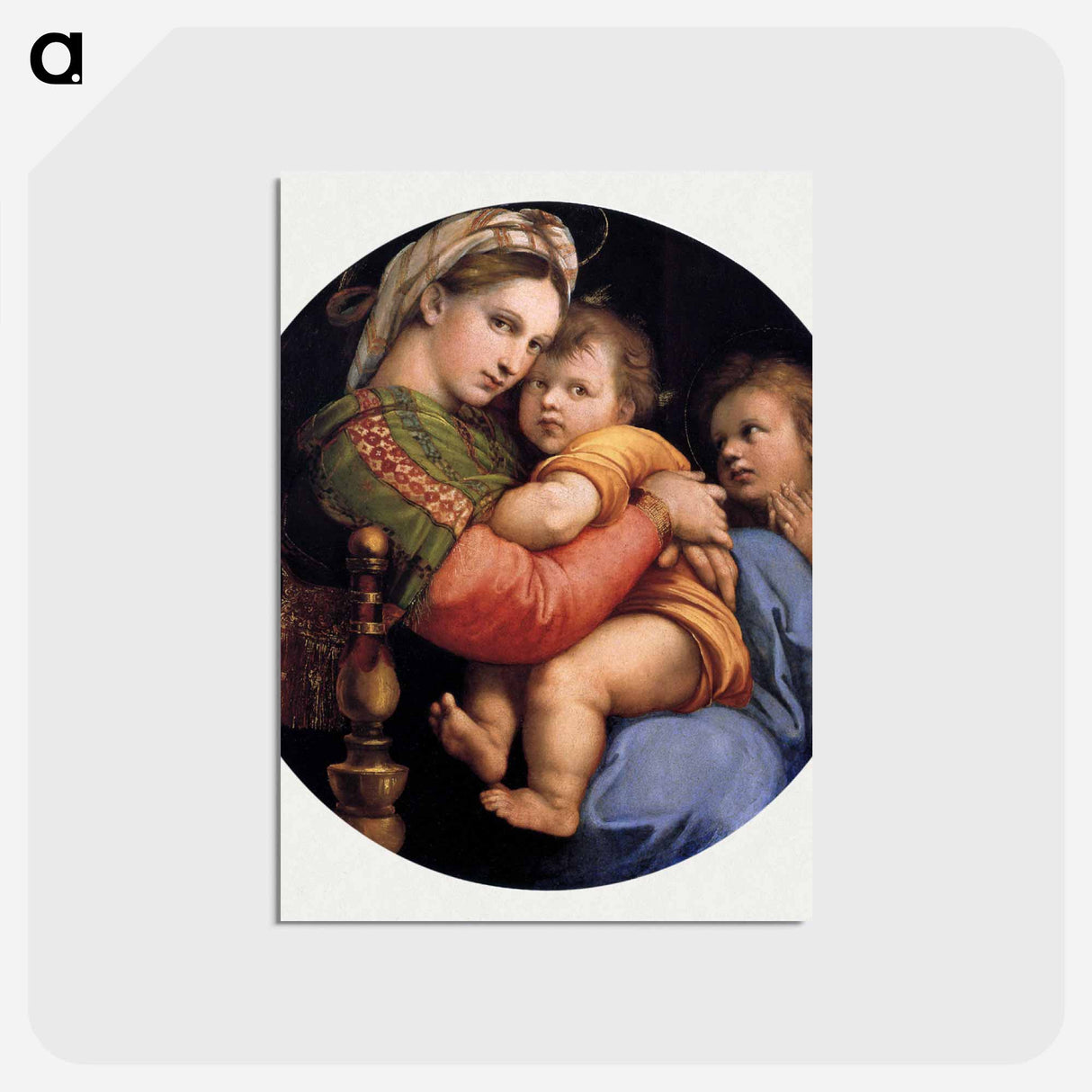 Raphael's Madonna della seggiola - ラファエロ サンティ Postcard.