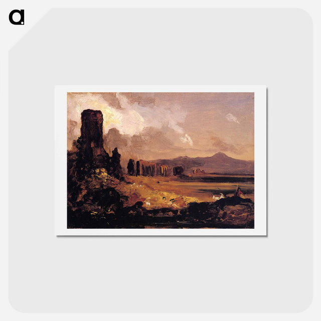 アートポストカード-Campagna di Roma (study for Aqueduct near Rome) - トーマス コール Postcard.