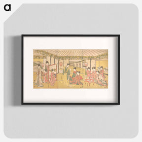 アートポスター-New Year's Celebration in a Large Mansion
 - 歌川 豊国 Poster.