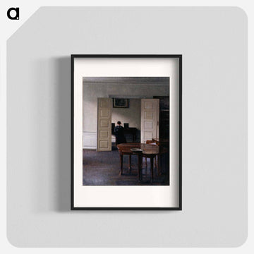 Interior with Woman at Piano - ヴィルヘルム ハンマースホイ Poster.