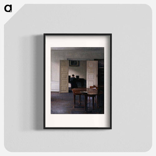 Interior with Woman at Piano - Vilhelm Hammershøi Poster.