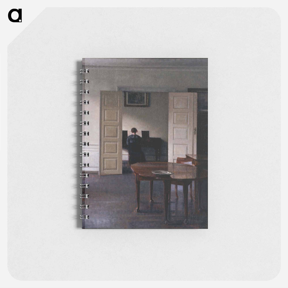 Interior with Woman at Piano - ヴィルヘルム ハンマースホイ Memo.
