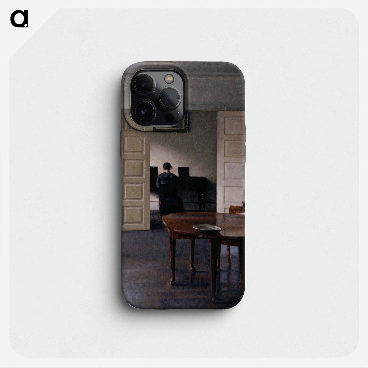 Interior with Woman at Piano - ヴィルヘルム ハンマースホイ Phone Case.