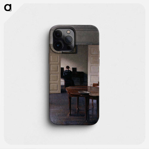 Interior with Woman at Piano - ヴィルヘルム ハンマースホイ Phone Case.