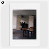 Interior with Woman at Piano - ヴィルヘルム ハンマースホイ Poster.