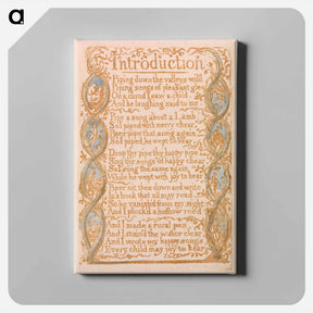 アートパネル-Songs of Innocence, Plate 3, "Introduction" - ウィリアム ブレイク Canvas.